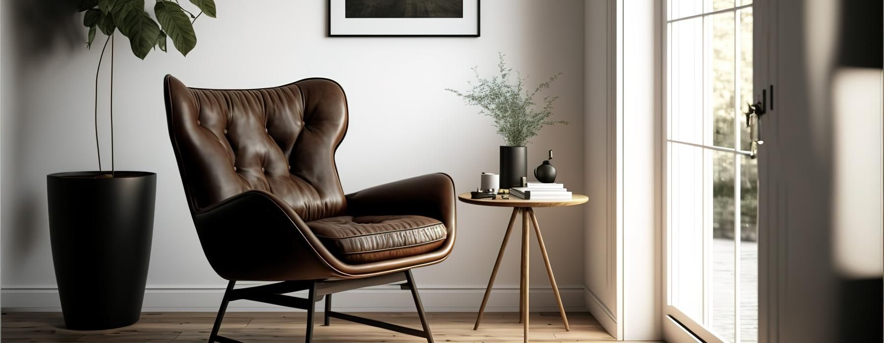 a chair and a table in a room